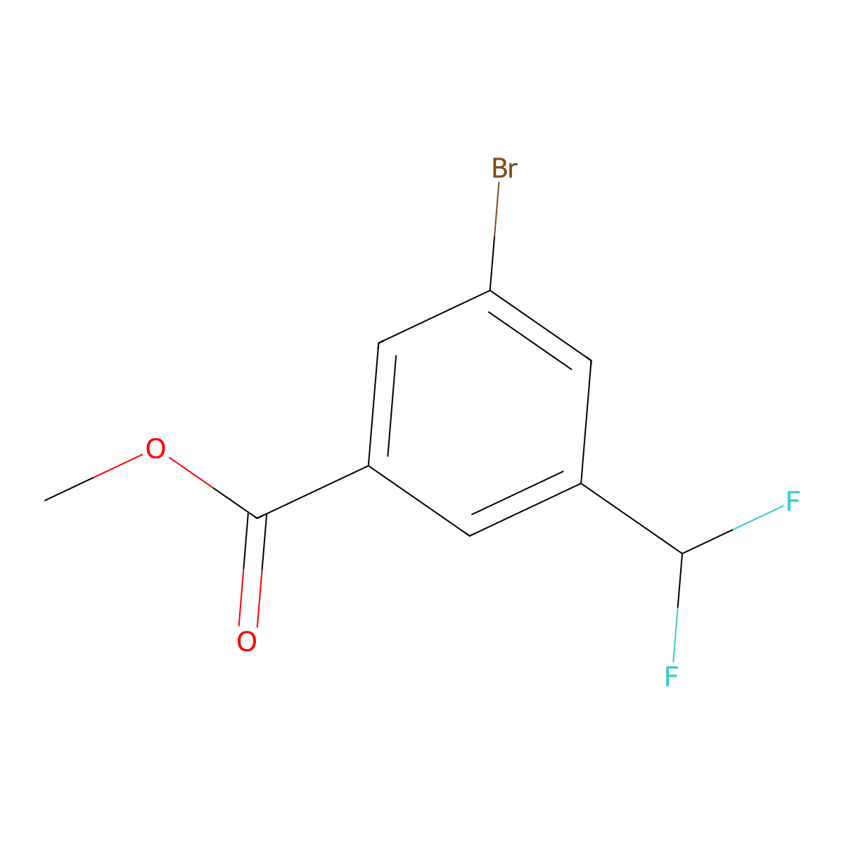Methyl 3-bromo-5-(difluoromethyl)benzoate molecular structure, CAS 2169214-03-1