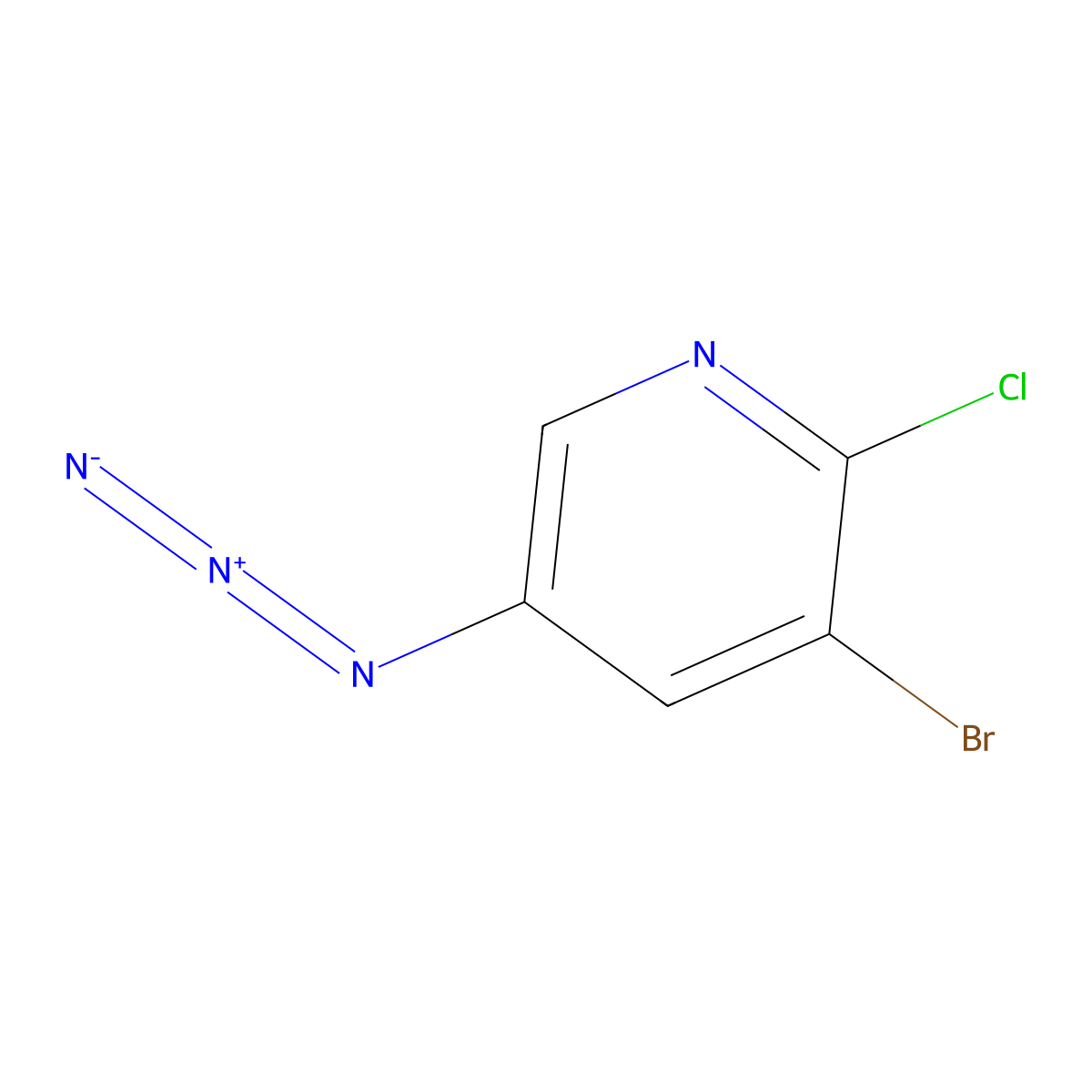5-Azido-3-bromo-2-chloropyridine molecular structure, CAS 2169214-57-5