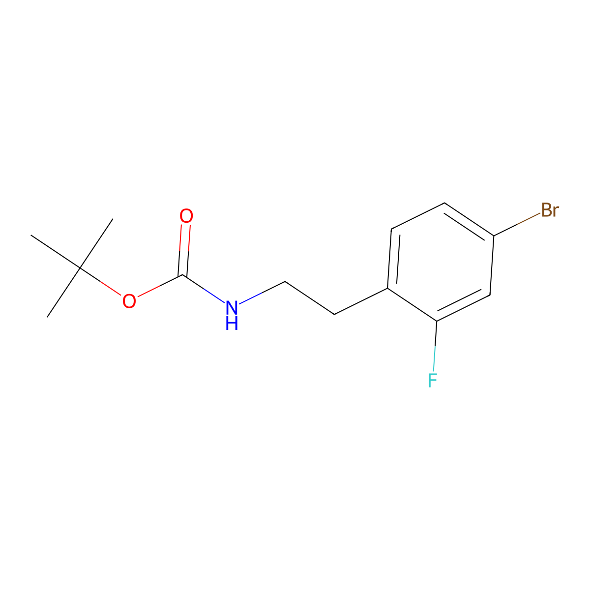 tert-butyl N-[2-(4-bromo-2-fluorophenyl)ethyl]carbamate molecular structure, CAS 2169218-72-6