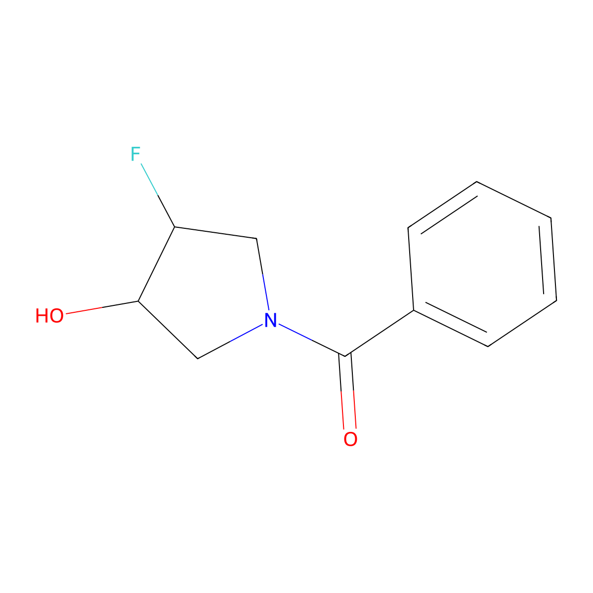 (3-Fluoro-4-hydroxy-pyrrolidin-1-yl)-phenyl-methanone molecular structure, CAS 2169220-23-7