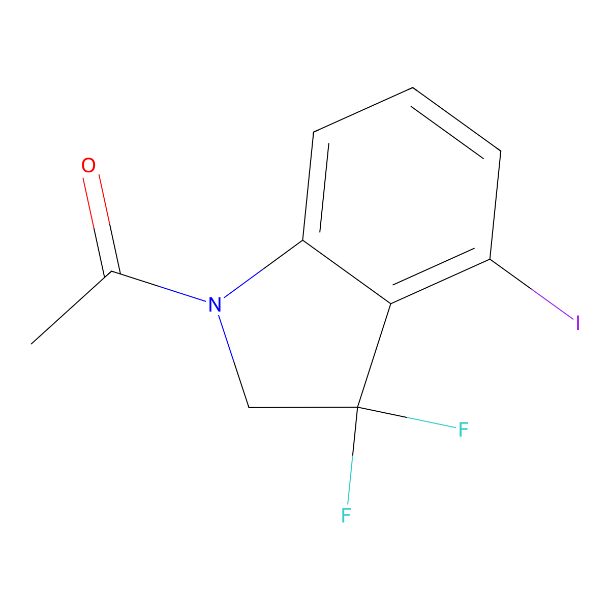 1-(3,3-Difluoro-4-iodoindolin-1-yl)ethan-1-one molecular structure, CAS 2169224-35-3