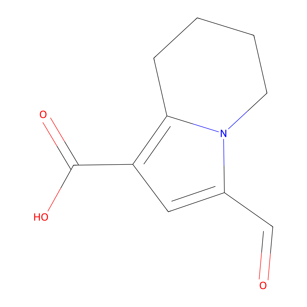 3-Formyl-5,6,7,8-tetrahydroindolizine-1-carboxylic acid molecular structure, CAS 2169228-13-9