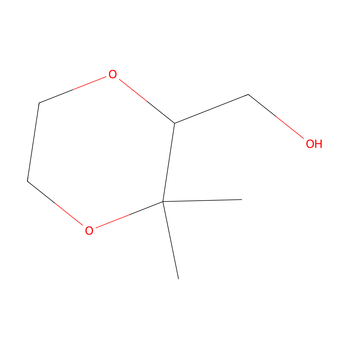 (3,3-Dimethyl-1,4-dioxan-2-yl)methanol molecular structure, CAS 2169238-36-0