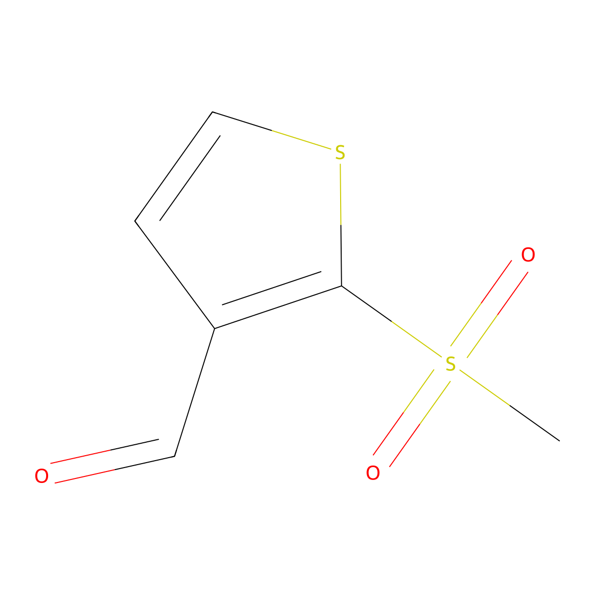 2-Methanesulfonylthiophene-3-carbaldehyde molecular structure, CAS 2169238-82-6