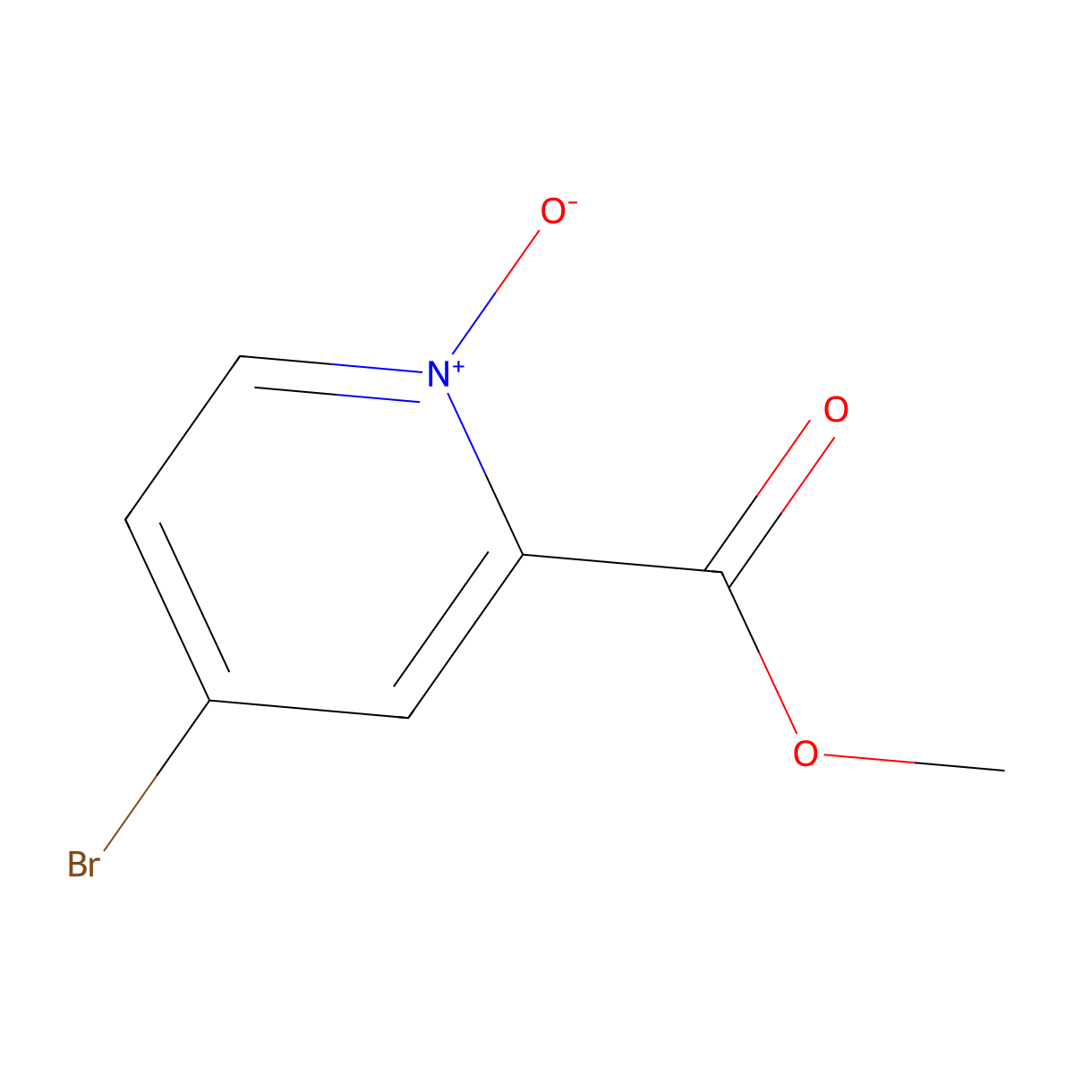 4-Bromo-2-(methoxycarbonyl)pyridin-1-ium-1-olate molecular structure, CAS 2169243-34-7