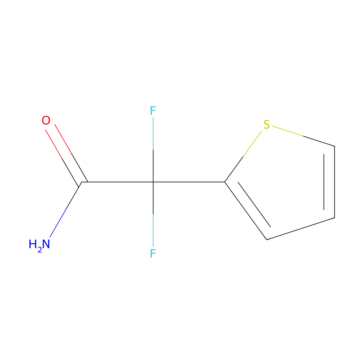 2,2-Difluoro-2-(thiophen-2-yl)acetamide molecular structure, CAS 2169258-49-3
