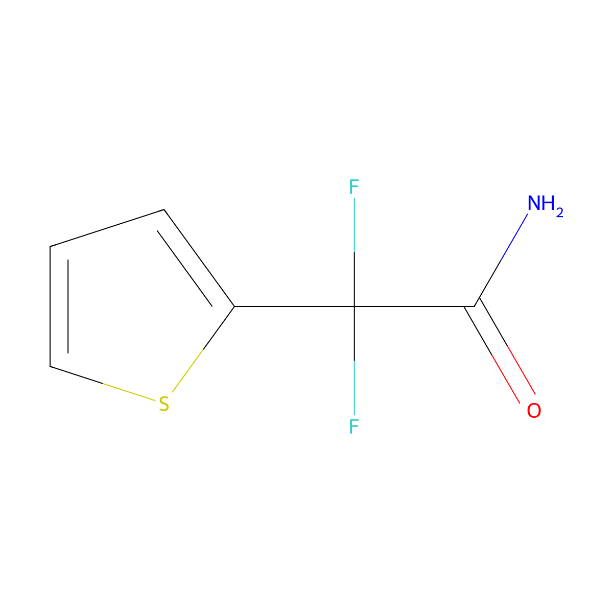 2,2-Difluoro-2-(thiophen-2-yl)acetamide molecular structure, CAS 2169258-49-3