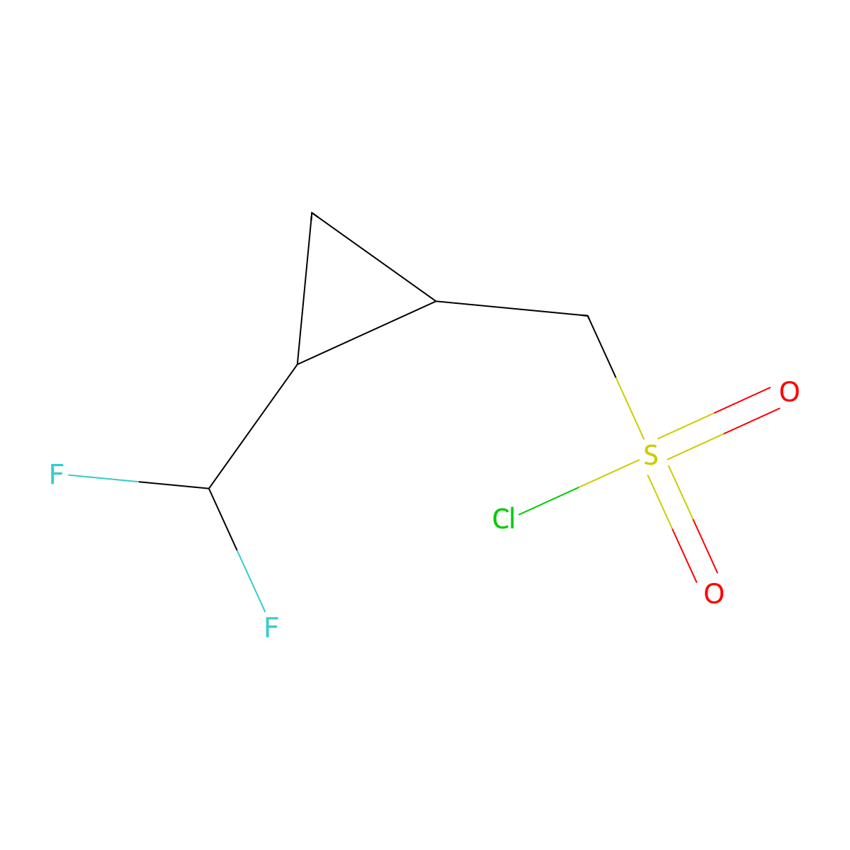 [2-(Difluoromethyl)cyclopropyl]methanesulfonyl chloride molecular structure, CAS 2169260-38-0