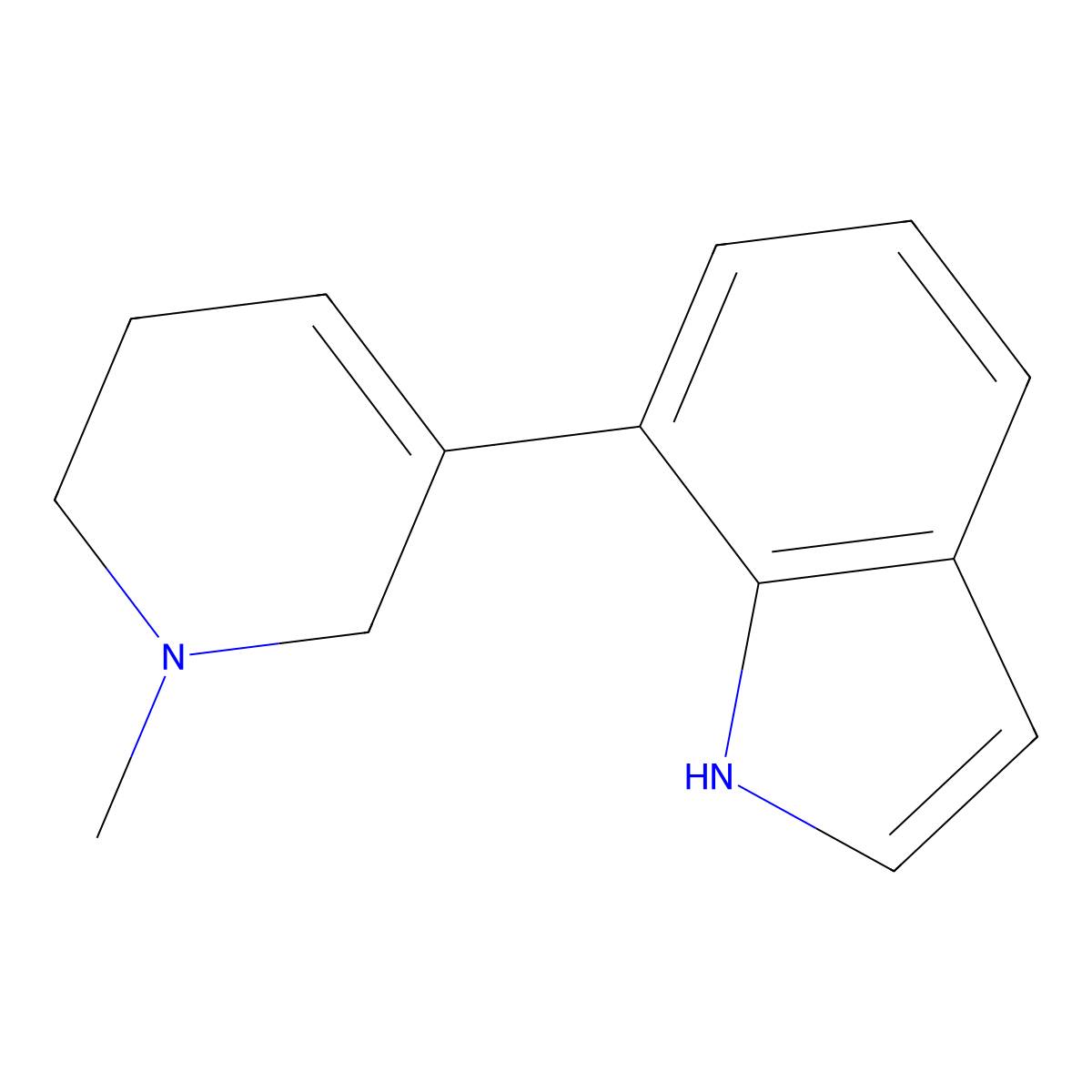 7-(1-methyl-1,2,5,6-tetrahydropyridin-3-yl)-1H-indole molecular structure, CAS 2169262-63-7