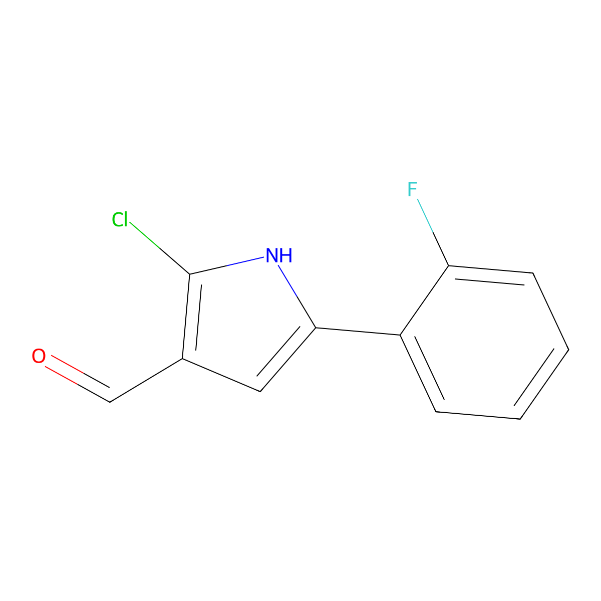 2-Chloro-5-(2-fluorophenyl)-1H-pyrrole-3-carbaldehyde molecular structure, CAS 2169267-53-0
