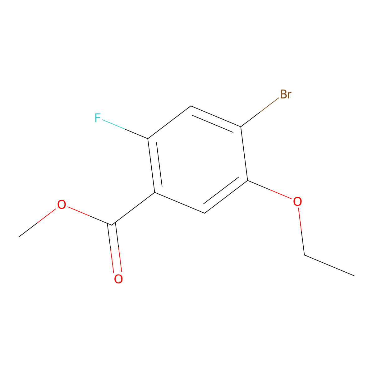 Methyl 4-bromo-5-ethoxy-2-fluorobenzoate molecular structure, CAS 2169281-36-9