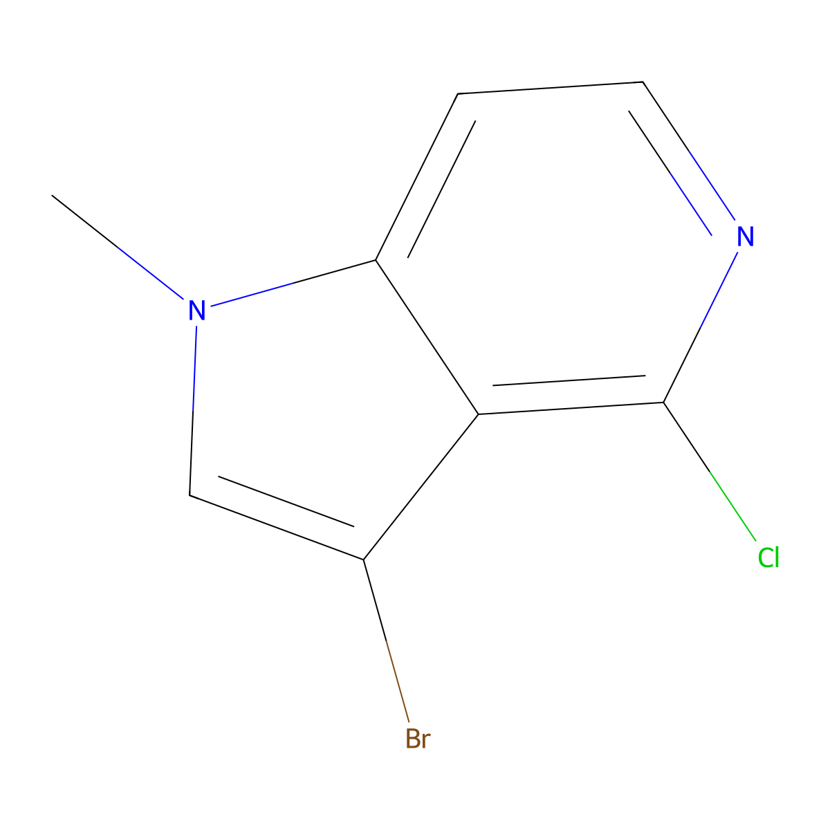 3-Bromo-4-chloro-1-methyl-1H-pyrrolo[3,2-c]pyridine molecular structure, CAS 2169309-17-3