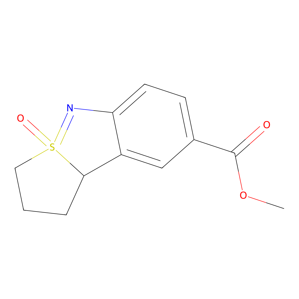 Methyl 1,2,3,9b-tetrahydrobenzo[c]thieno[2,1-e]isothiazole-8-carboxylate 4-oxide molecular structure, CAS 2169310-99-8