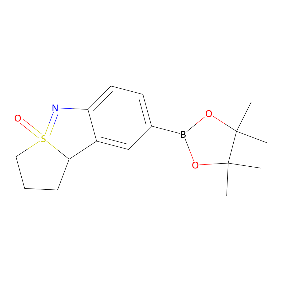 11-(4,4,5,5-Tetramethyl-1,3,2-dioxaborolan-2-yl)-6lambda6-thia-7-azatricyclo[6.4.0.02,6]dodeca-1(8),6,9,11-tetraene 6-oxide molecular structure, CAS 2169311-10-6