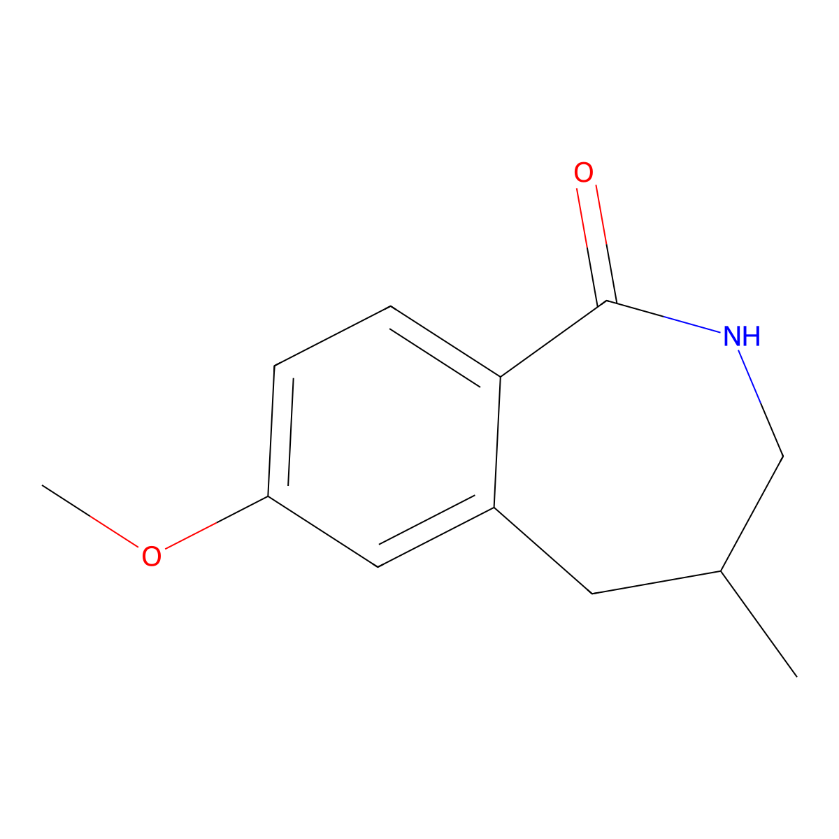 7-methoxy-4-methyl-2,3,4,5-tetrahydro-1H-2-benzazepin-1-one molecular structure, CAS 2169311-46-8
