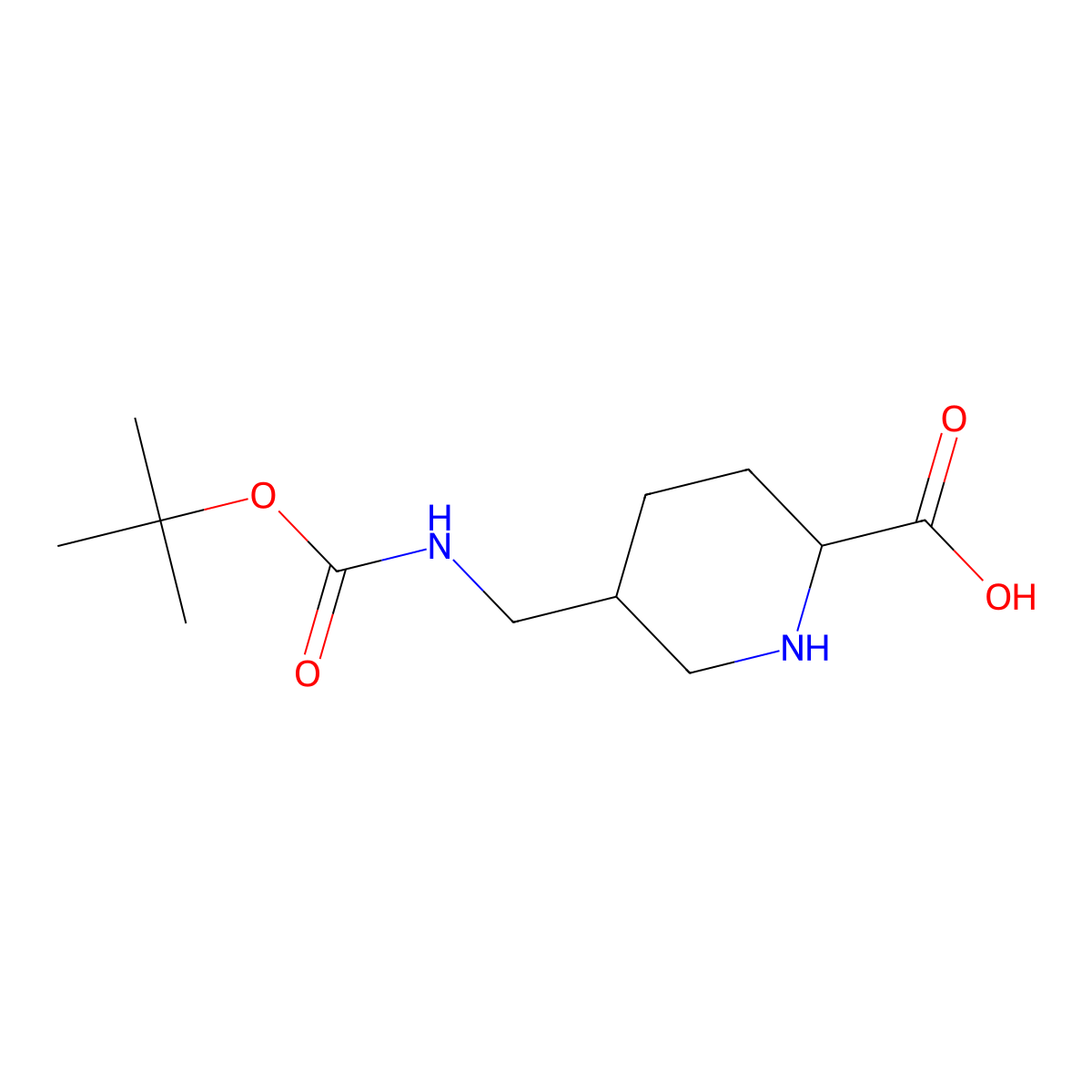 5-({[(Tert-butoxy)carbonyl]amino}methyl)piperidine-2-carboxylic acid molecular structure, CAS 2169311-73-1