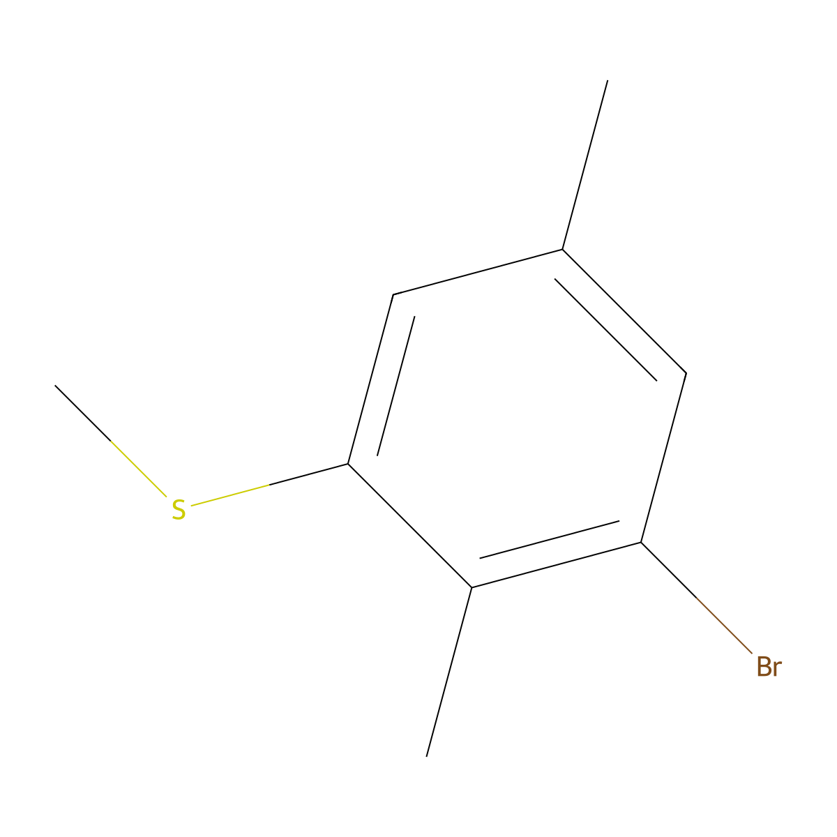 (3-Bromo-2,5-dimethylphenyl)(methyl)sulfane molecular structure, CAS 2169320-08-3