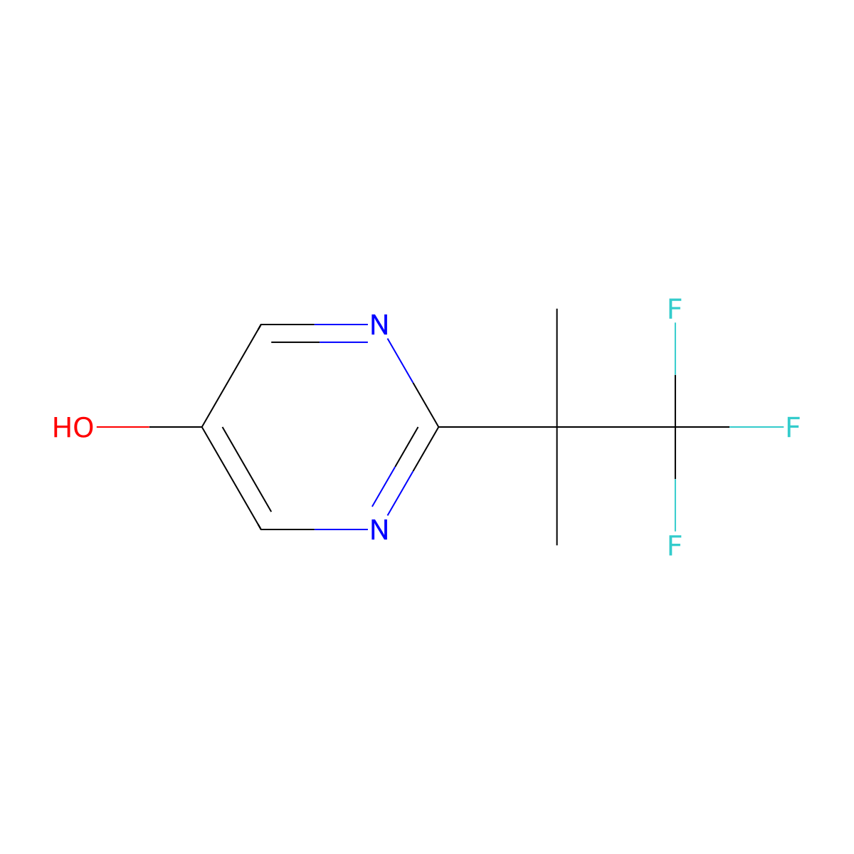 2-(1,1,1-Trifluoro-2-methylpropan-2-yl)pyrimidin-5-ol molecular structure, CAS 2169321-19-9