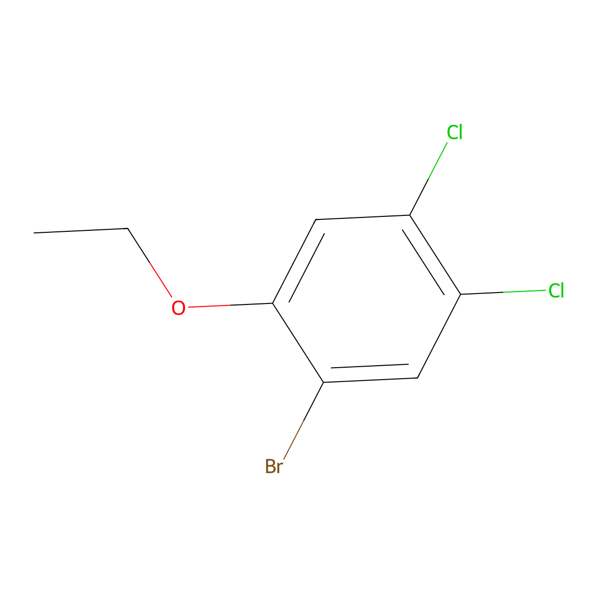 1-Bromo-4,5-dichloro-2-ethoxybenzene molecular structure, CAS 2169321-52-0