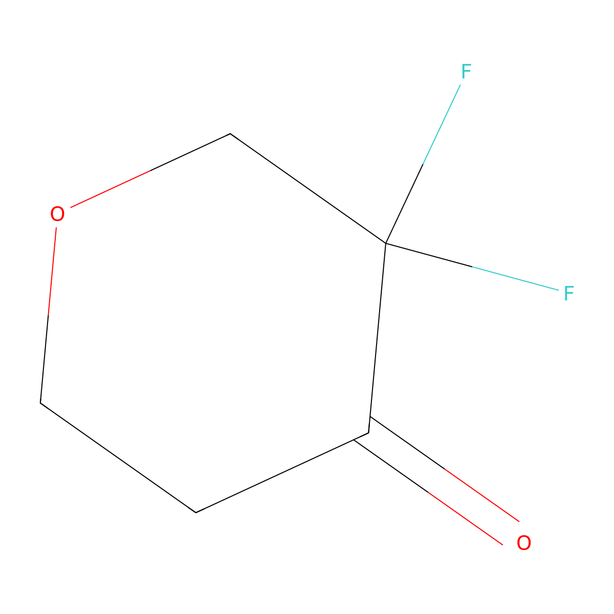 3,3-Difluorooxan-4-one molecular structure, CAS 2169339-81-3