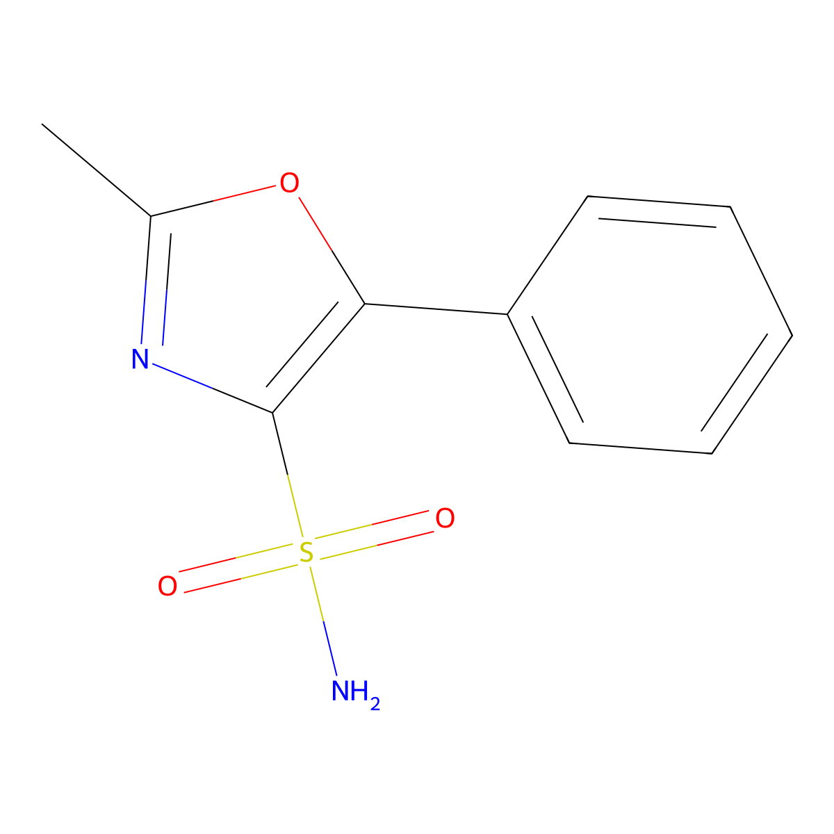 2-Methyl-5-phenyl-1,3-oxazole-4-sulfonamide molecular structure, CAS 2169341-93-7