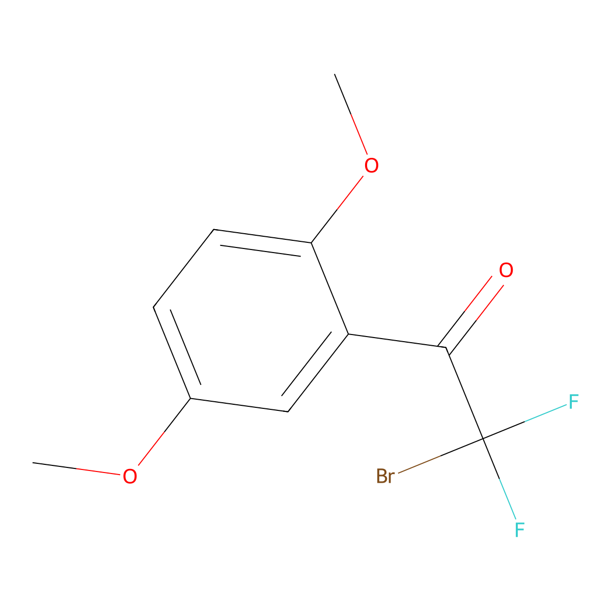 2-Bromo-2,2-difluoro-1-(2,5-dimethoxyphenyl)ethanone molecular structure, CAS 2169342-25-8