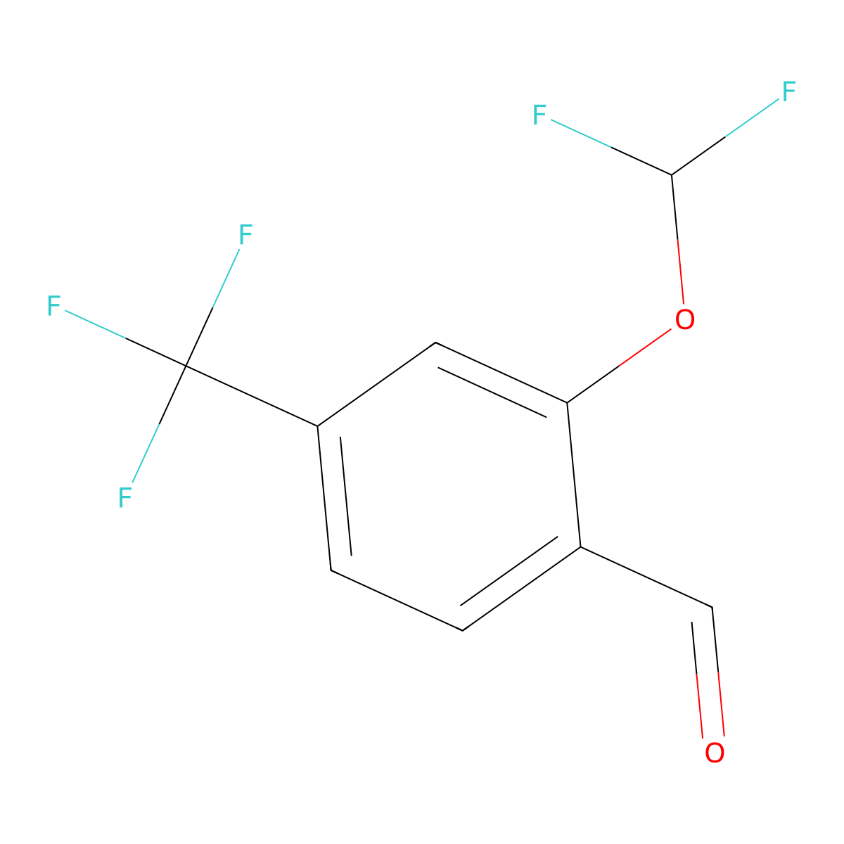 2-Difluoromethoxy-4-(trifluoromethyl)benzaldehyde molecular structure, CAS 2169343-53-5