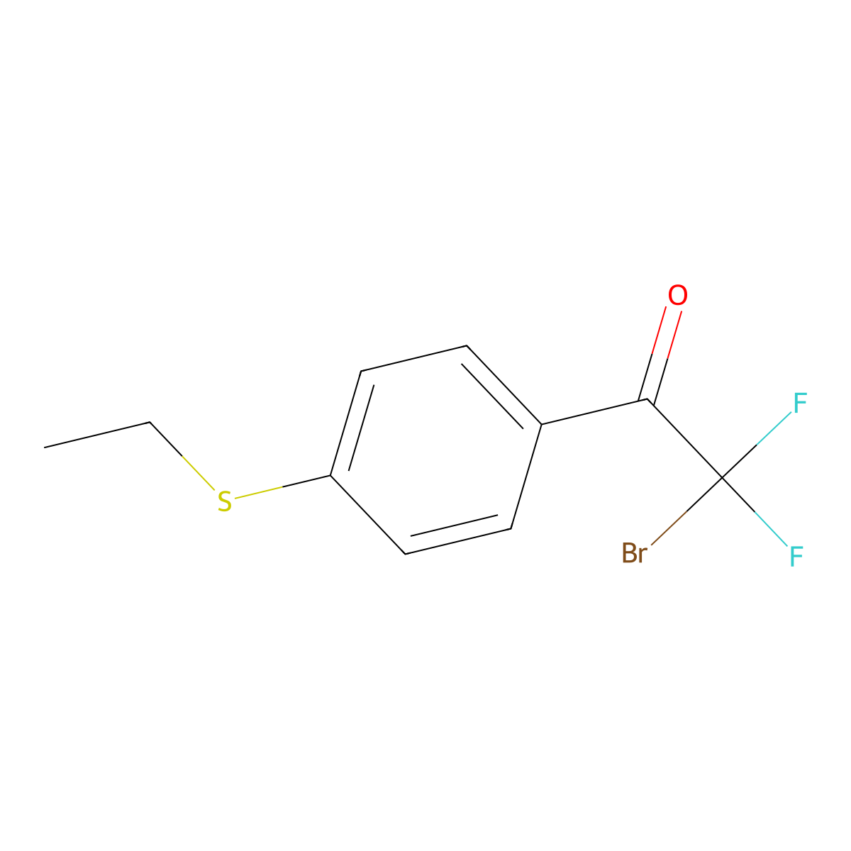 2-Bromo-2,2-difluoro-1-(4-(ethylthio)phenyl)ethanone molecular structure, CAS 2169353-03-9