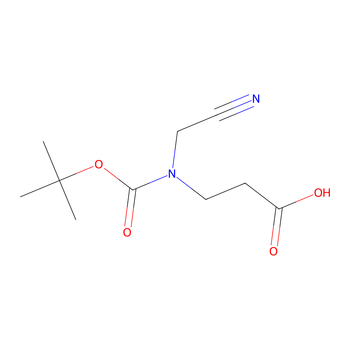 3-{[(Tert-butoxy)carbonyl](cyanomethyl)amino}propanoic acid molecular structure, CAS 2169354-54-3