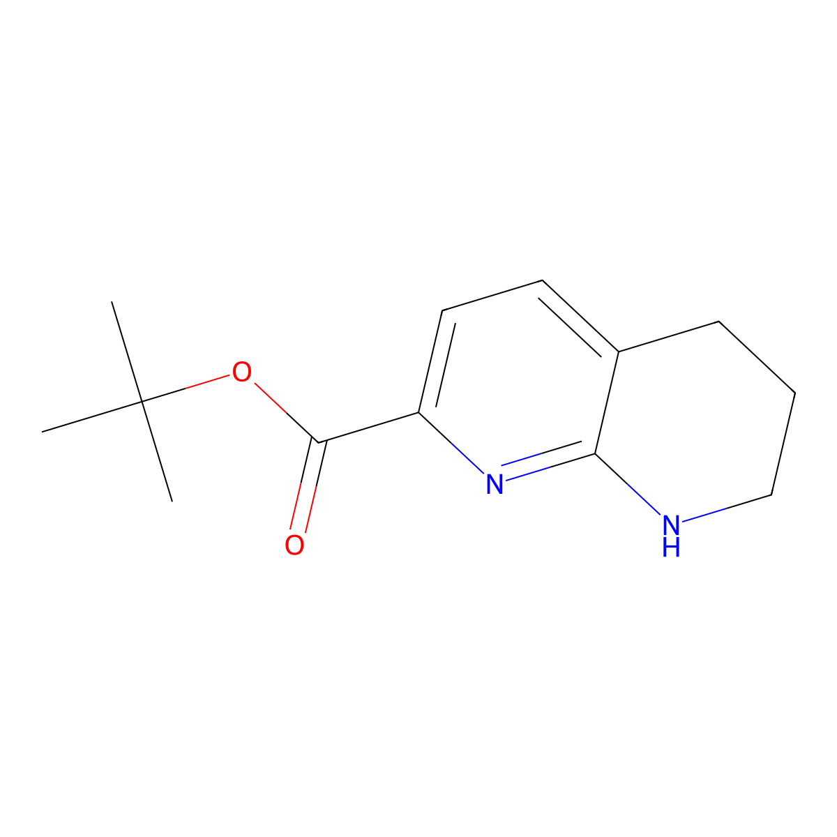 Tert-butyl 5,6,7,8-tetrahydro-1,8-naphthyridine-2-carboxylate molecular structure, CAS 2169355-96-6