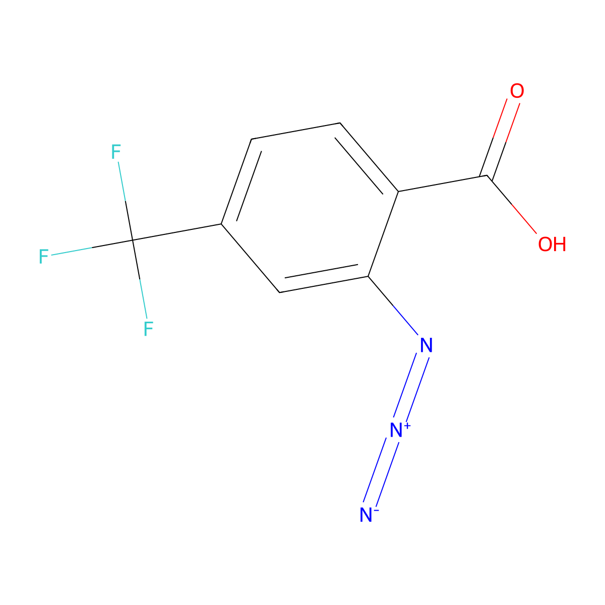 2-Azido-4-(trifluoromethyl)benzoic acid molecular structure, CAS 2169356-83-4