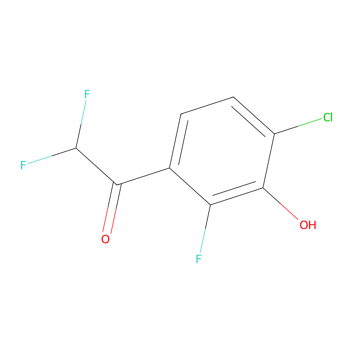 1-(4-Chloro-2-fluoro-3-hydroxyphenyl)-2,2-difluoroethanone molecular structure, CAS 2169357-41-7