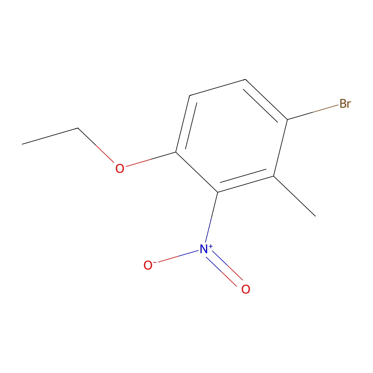 1-Bromo-4-ethoxy-2-methyl-3-nitrobenzene molecular structure, CAS 2169359-22-0
