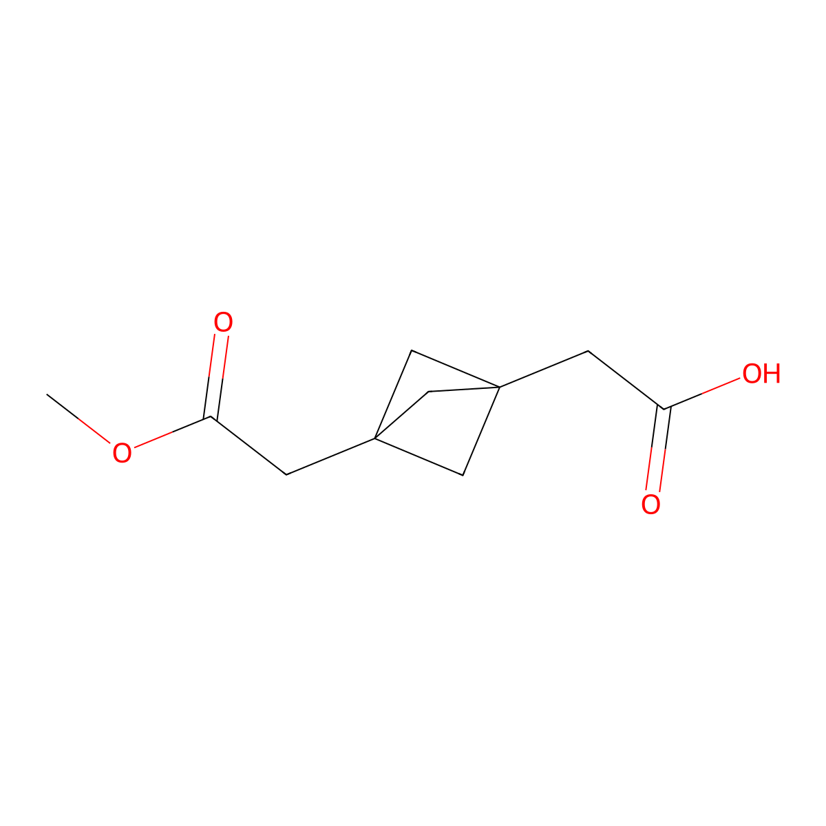 2-[3-(2-Methoxy-2-oxo-ethyl)-1-bicyclo[1.1.1]pentanyl]acetic acid molecular structure, CAS 2169365-68-6