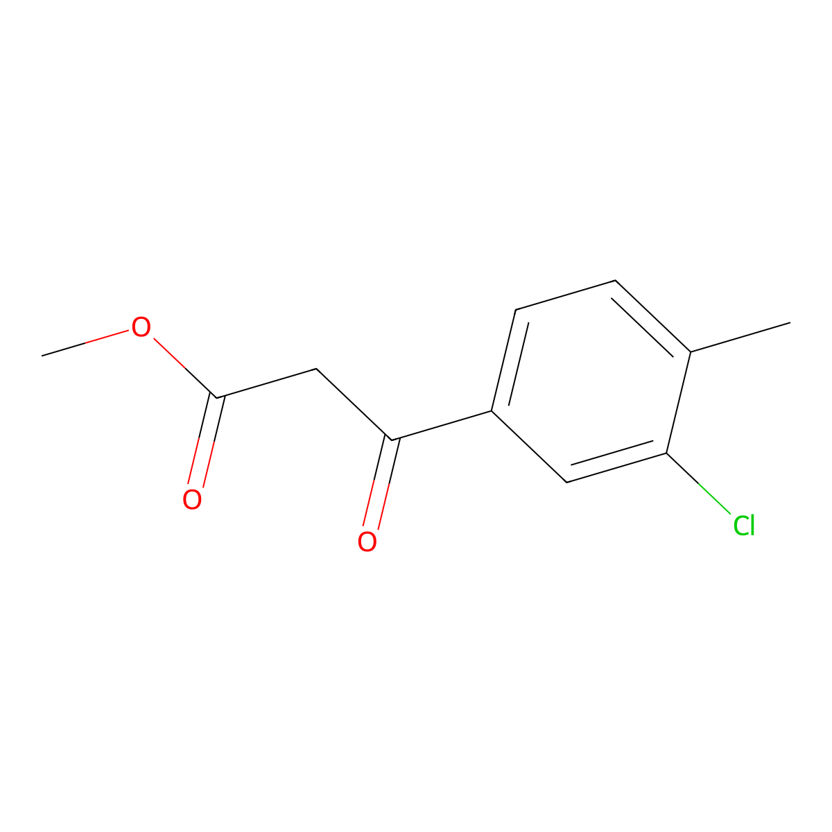 Methyl 3-(3-chloro-4-methylphenyl)-3-oxopropanoate molecular structure, CAS 2169368-79-8