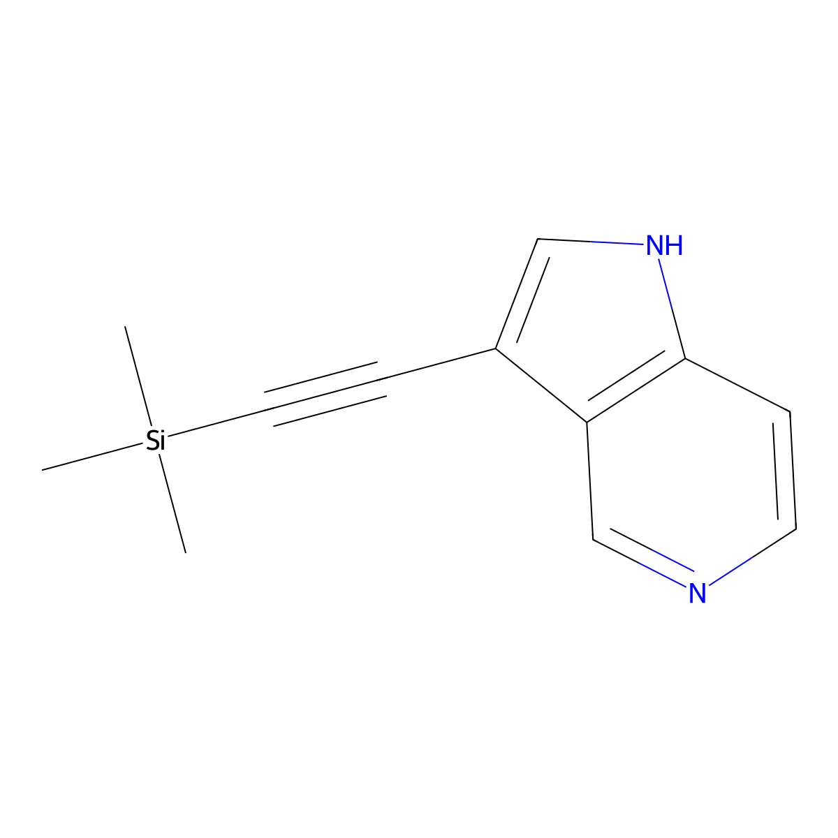 3-((trimethylsilyl)ethynyl)-1H-pyrrolo[3,2-c]pyridine molecular structure, CAS 2169382-91-4