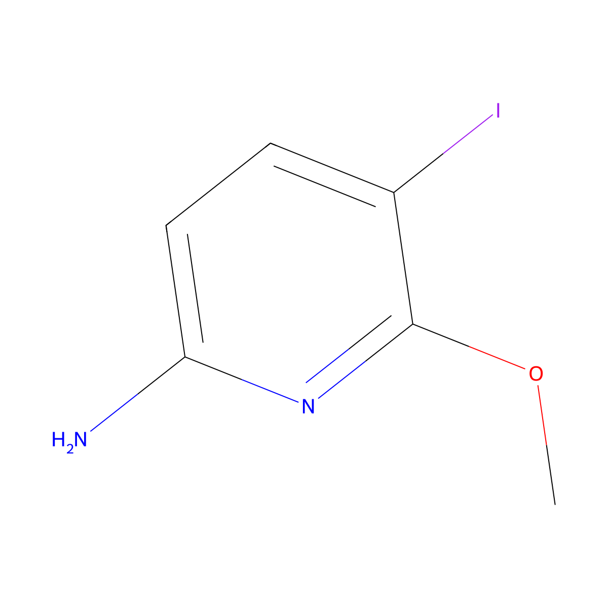 5-Iodo-6-methoxypyridin-2-amine molecular structure, CAS 2169387-16-8