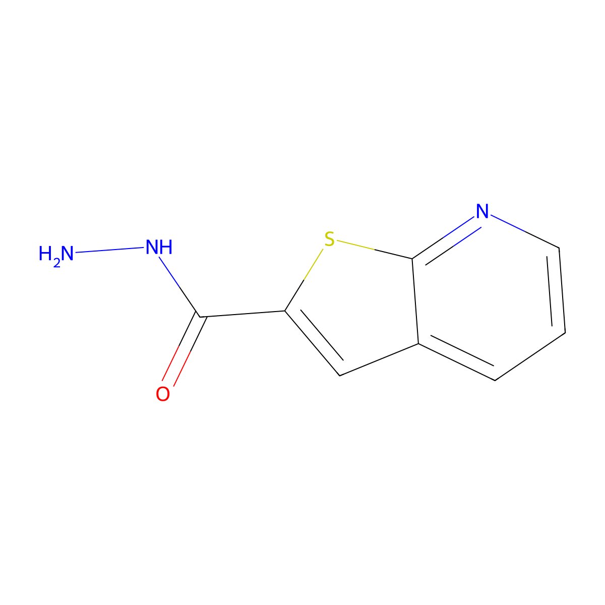 Thieno[2,3-b]pyridine-2-carbohydrazide molecular structure, CAS 2169387-81-7