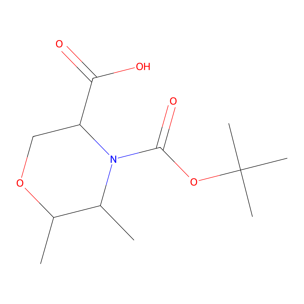 4-[(Tert-butoxy)carbonyl]-5,6-dimethylmorpholine-3-carboxylic acid molecular structure, CAS 2169392-25-8