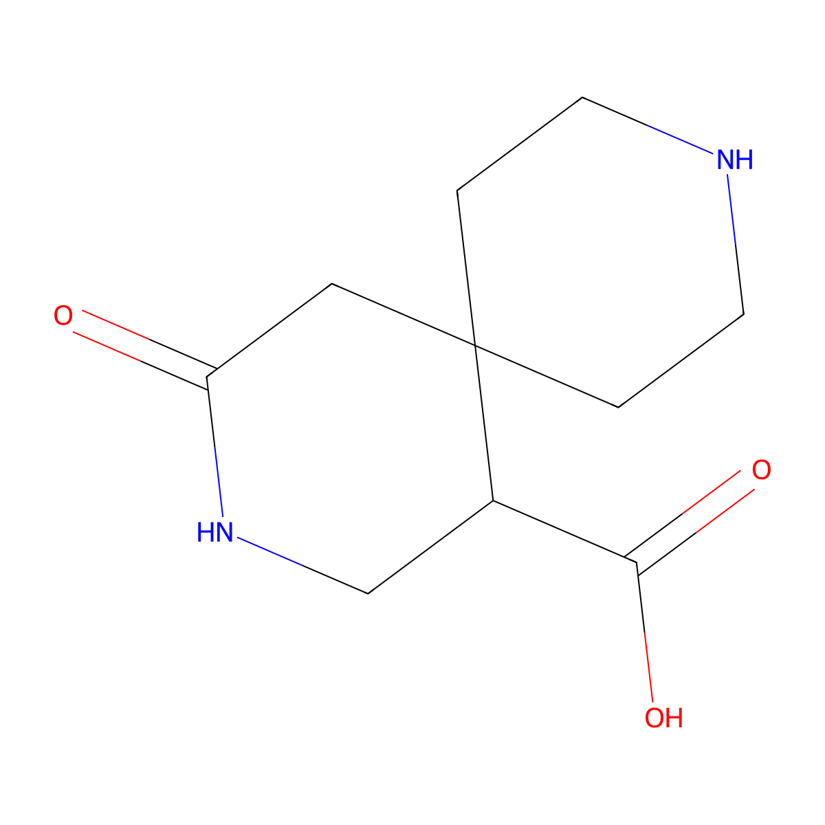 4-Oxo-3,9-diazaspiro[5.5]undecane-1-carboxylic acid molecular structure, CAS 2169401-51-6
