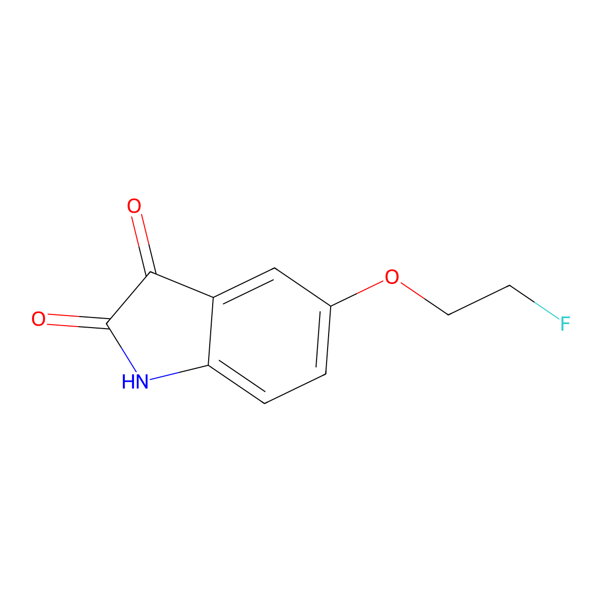 5-(2-fluoroethoxy)-2,3-dihydro-1H-indole-2,3-dione molecular structure, CAS 2169409-16-7
