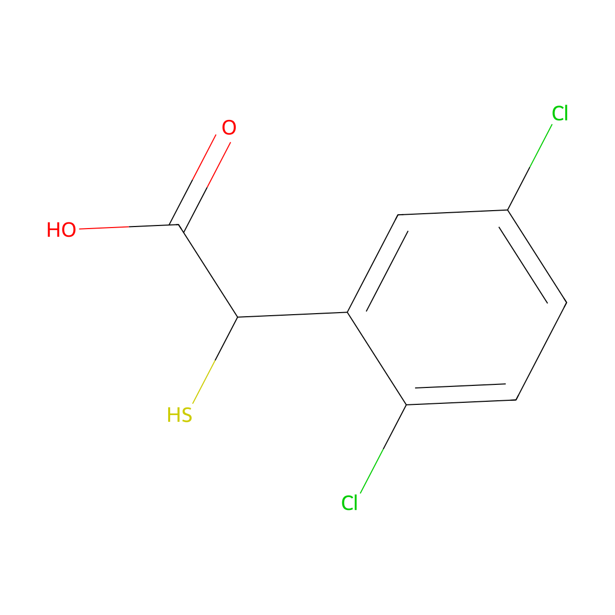 2-(2,5-Dichlorophenyl)-2-mercaptoacetic acid molecular structure, CAS 2169410-39-1