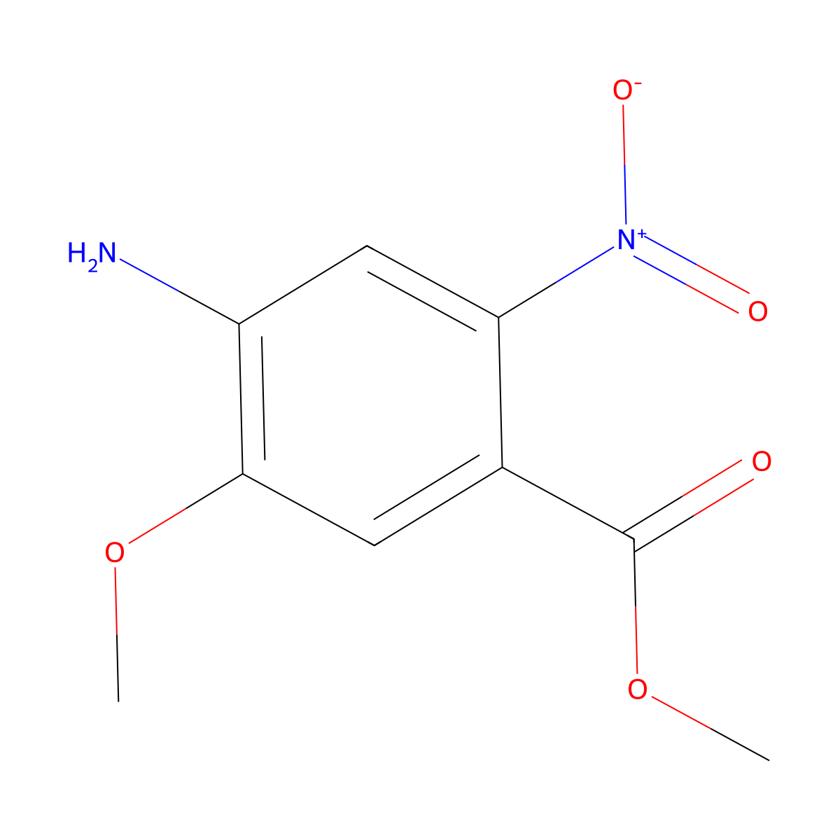 Methyl 4-amino-5-methoxy-2-nitrobenzoate molecular structure, CAS 2169414-07-5