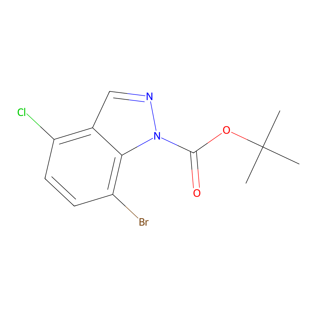 tert-butyl 7-bromo-4-chloro-1H-indazole-1-carboxylate molecular structure, CAS 2169417-55-2