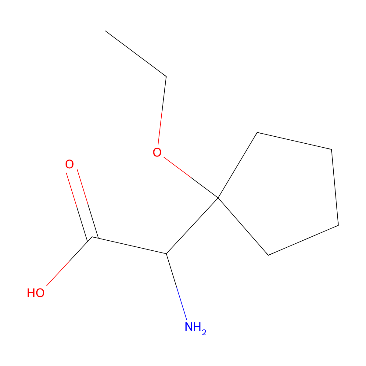 2-Amino-2-(1-ethoxycyclopentyl)acetic acid molecular structure, CAS 2169417-60-9