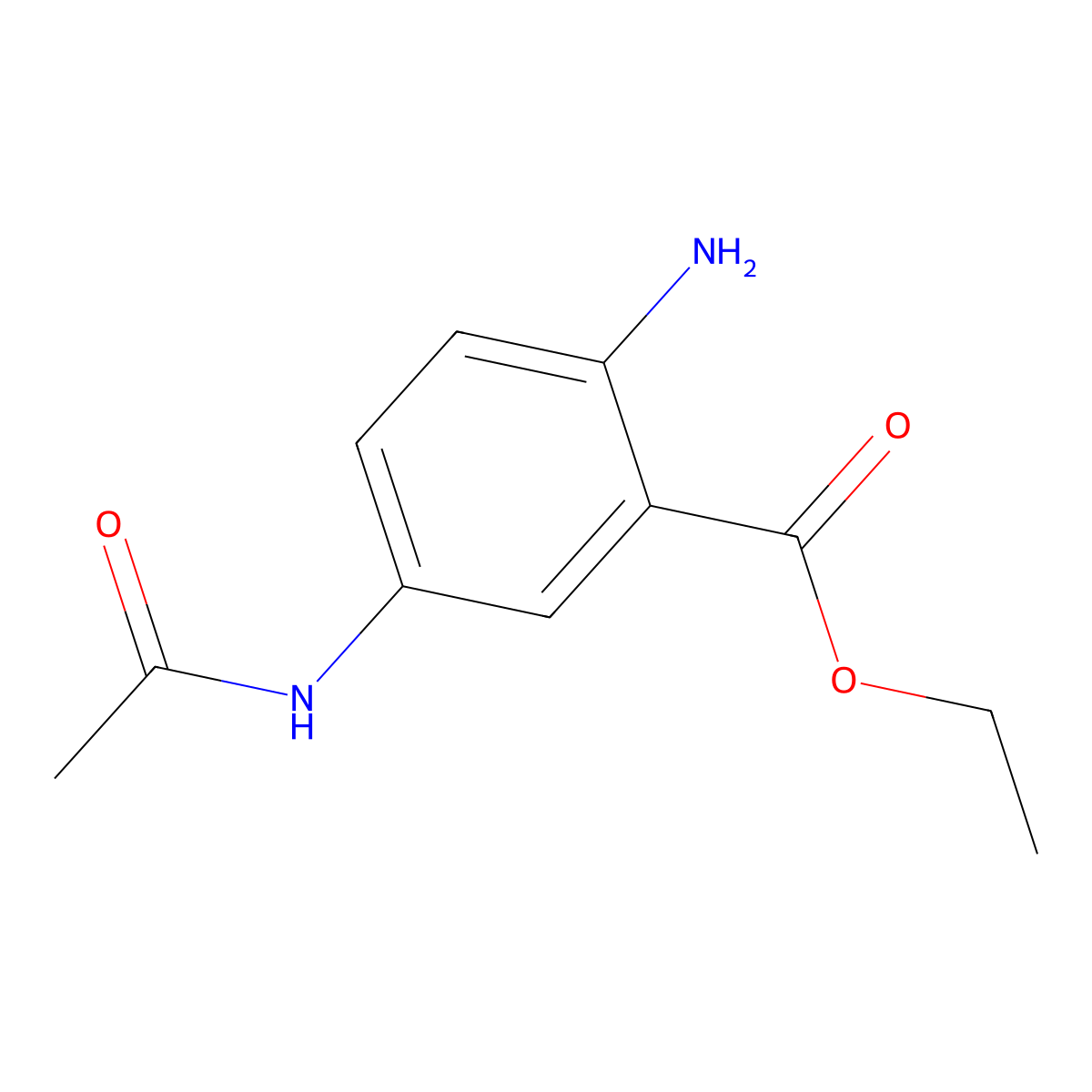 Ethyl 2-amino-5-acetamidobenzoate molecular structure, CAS 2169420-86-2