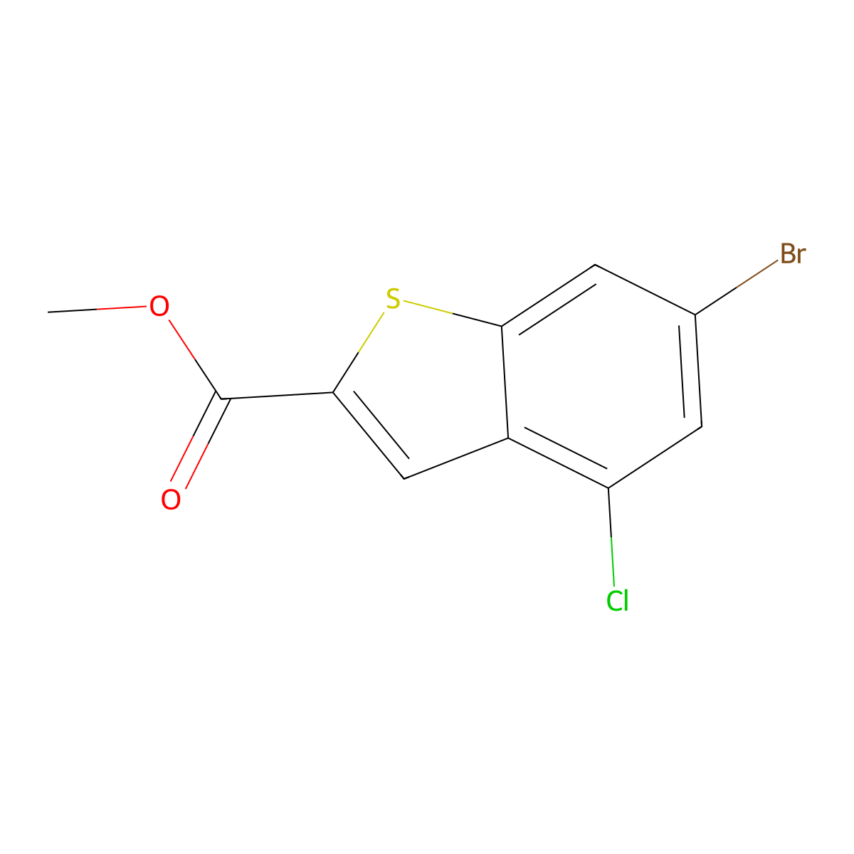 Methyl 6-bromo-4-chlorobenzo[b]thiophene-2-carboxylate molecular structure, CAS 2169424-47-7