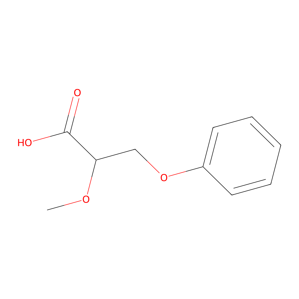 2-Methoxy-3-phenoxypropanoic acid molecular structure, CAS 2169429-20-1