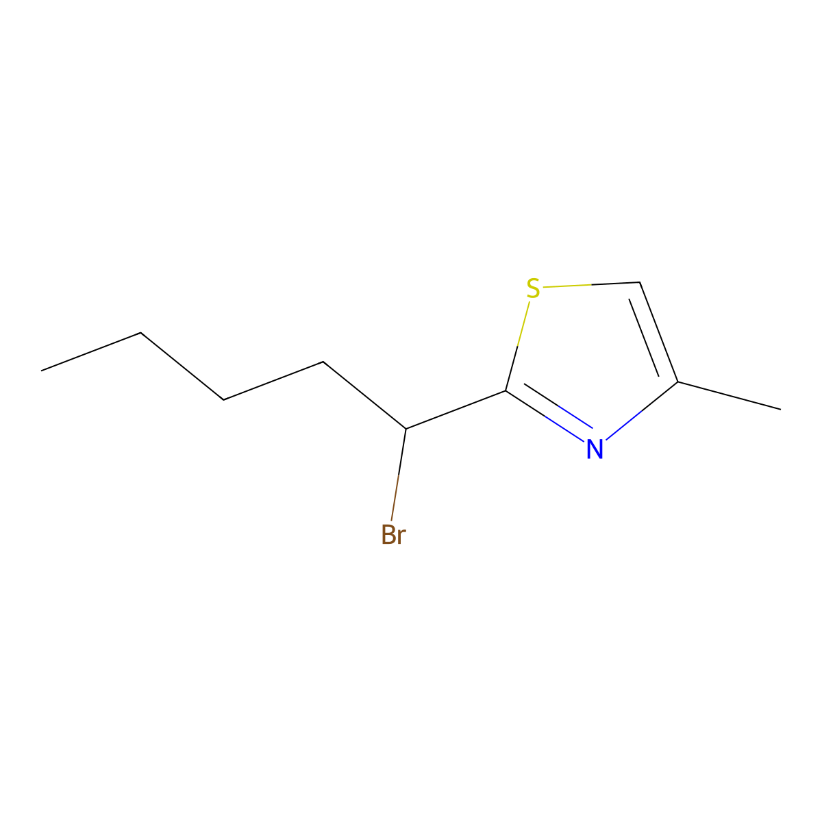 2-(1-Bromopentyl)-4-methyl-1,3-thiazole molecular structure, CAS 2169435-32-7