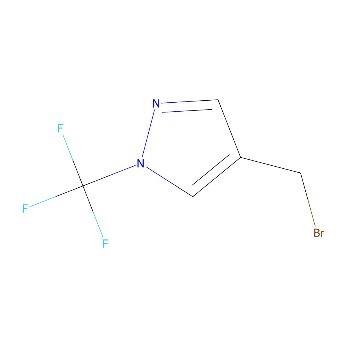 4-(bromomethyl)-1-(trifluoromethyl)-1H-pyrazole molecular structure, CAS 2169440-61-1